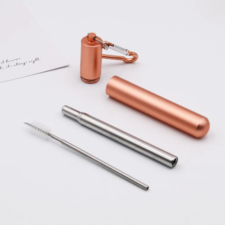 Eco-friendly outdoor reusable portable grade stainless steel straw