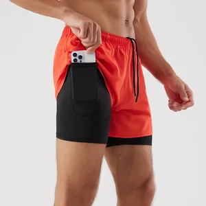 Sports Shorts,  Track and Field Loose Three Piece Pants, Quick Drying Inner Lining, Anti Glare Double-layer Fitness Shorts