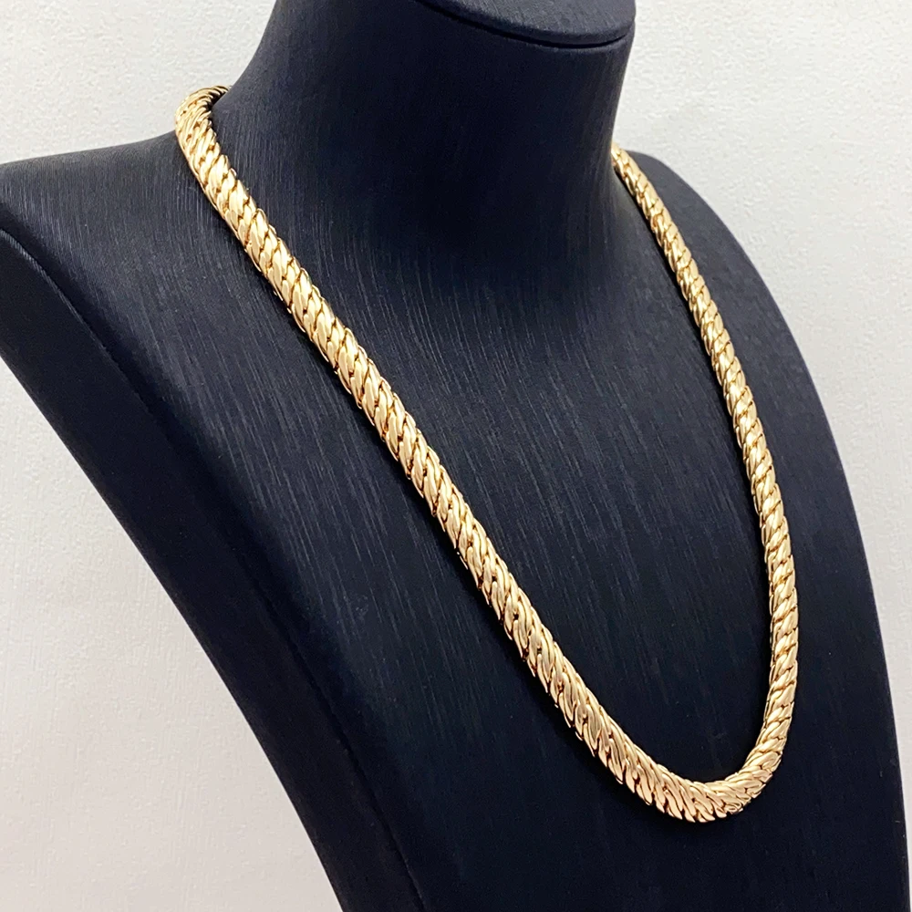 product women accessories jewelry brass customized link chain gold plated necklace for women-5