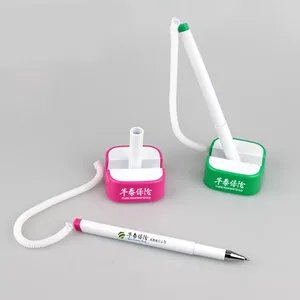 Quality Promotional Logo Desk Pen Table Pen Counter Pen with Base