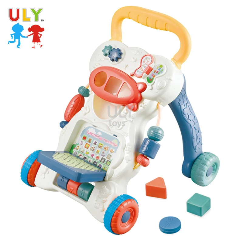 Customizable Musical Car Exercise Toddler Education Push Car Baby Walker Child Toddler Trolley With Study Machine for Kids