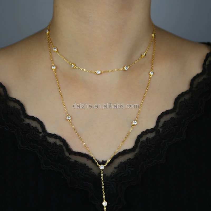Collars Collier Multi Layer Necklace 2023 Extend Silver Rose Gold