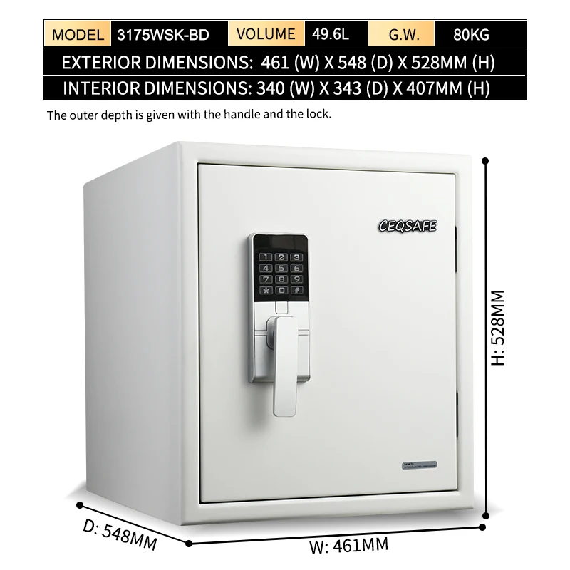 CEASAFE Waterproof Cabinet Safe Box with Digital Electronic Lock for Home Safety Hotel Use Features Cash Money Storage supplier