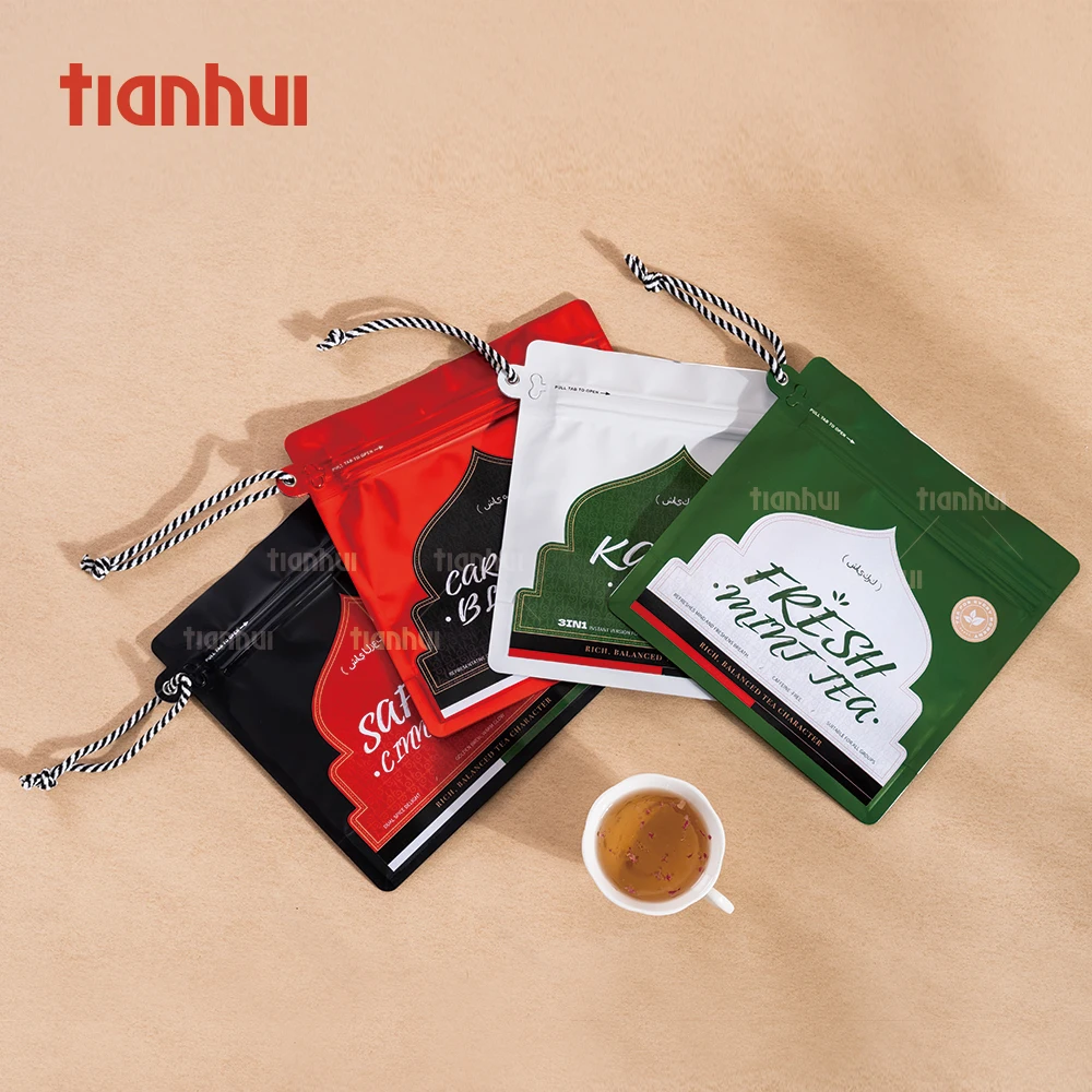 Tianhui Custom Tea Stand-Up Pouch - Moisture-Proof Aluminum Foil Bag with Zipper