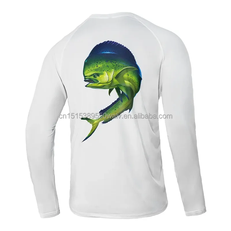 Upf50 Blank Long Sleeve Mens Fishing Shirts 100 Polyester Quick Dry Uv