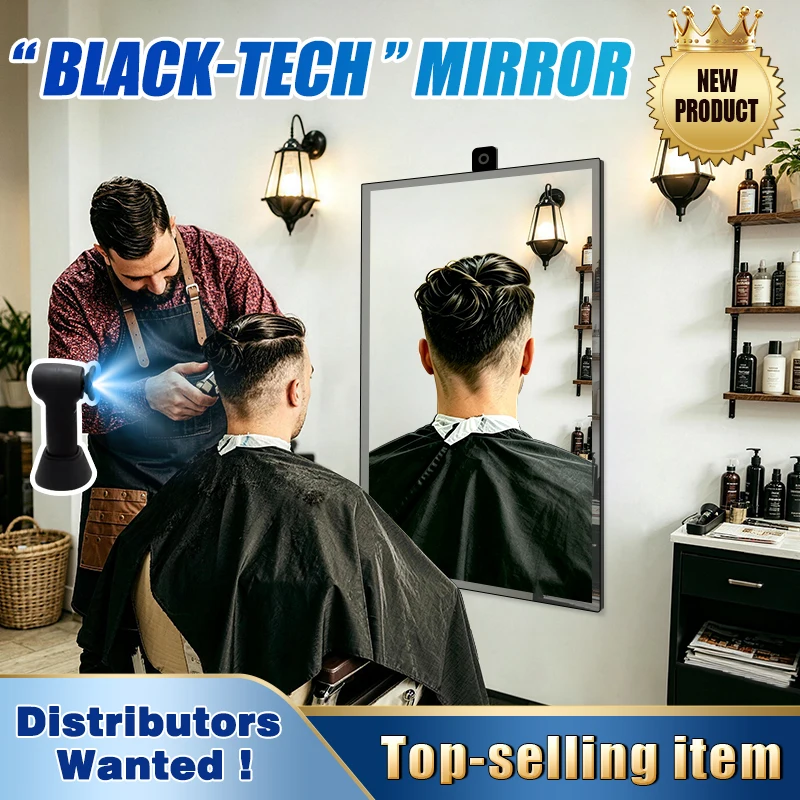 Luxury Barber Shop Makeup Full Length Mirror Hair Salon Wall Mounted  Mirror Smart Ai Magic Beauty Salon Mirror for Salon Barber