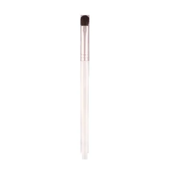 Media size eye shadow brush white handle Makeup Brush Customizable Private Label Aluminium Tube Wooden Handle