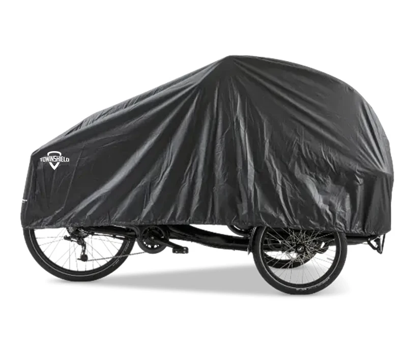 Universal Bicycle Custom Logo Outdoor Dust Proof Cover for Carrring Kids Three Wheels Electronic Cargo Bicycle