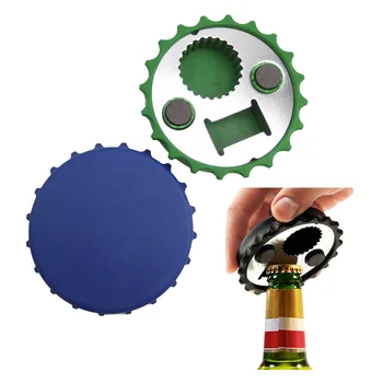 Multifunctional magnet cap opener magnetic round lid screw cap shaped beer bottle opener for fridge refrigerator