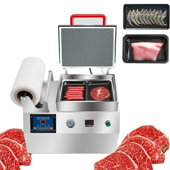 Mini Manual Fish Shrimp Seafood Meat Vacuum Packing Machine Plastic Tray Sealing Machine/ Small Food Vacuum Packaging Machine