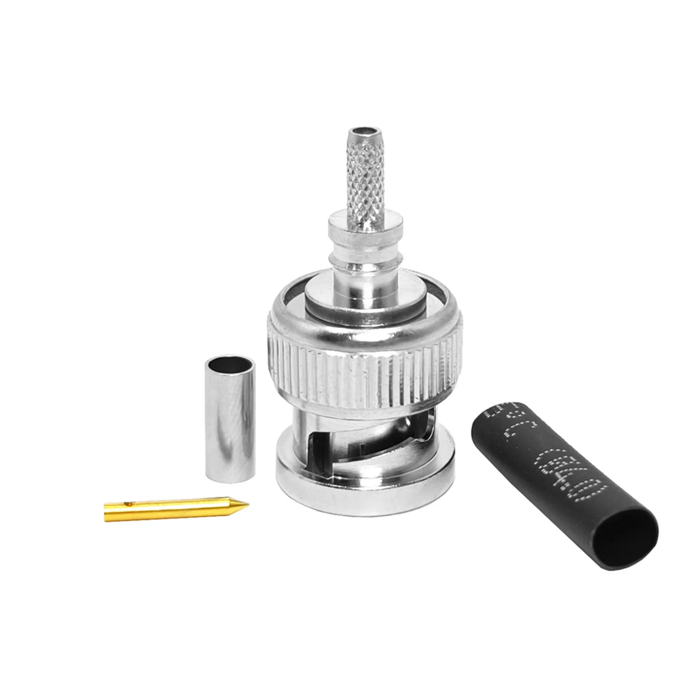 Factory 50 Ohm BNC Male Crimp Solder Connector for RG316 RG174 LMR100 RG58 LMR195 LMR200 RG223 RG142 RG400 Cable RF Connectors