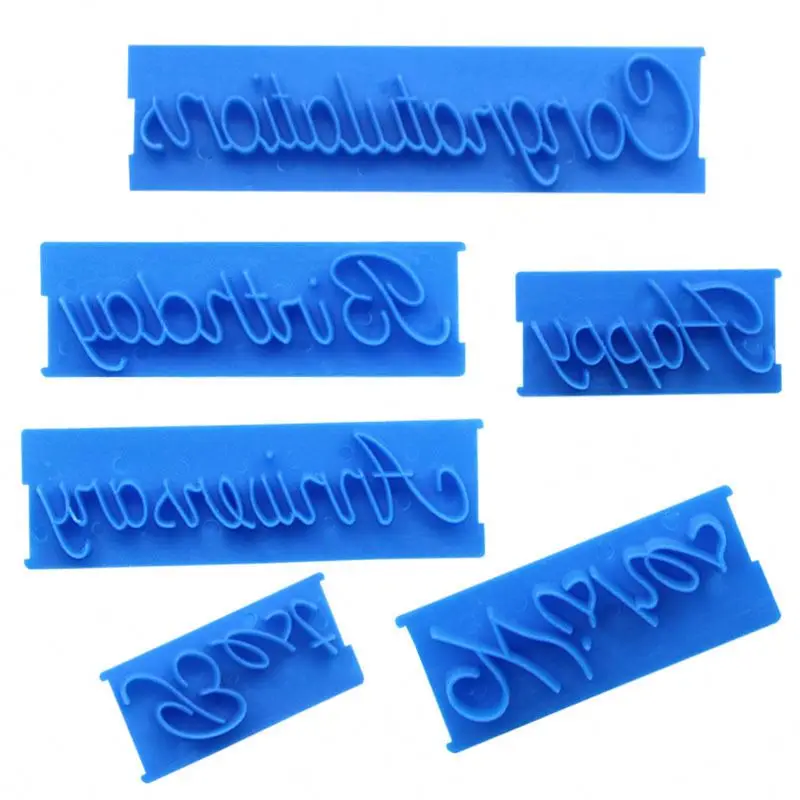 6 pcs cake letters printed stamp