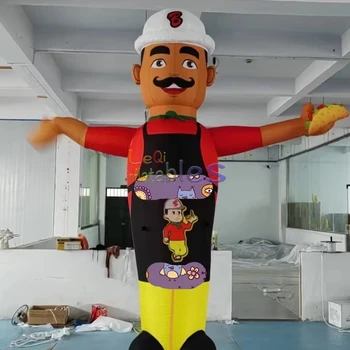 Top Pizza Air Dancer Popcorn Hot Dog Inflatable Food Design Sky Tube Kitchen for Restaurant Promotion Advertising