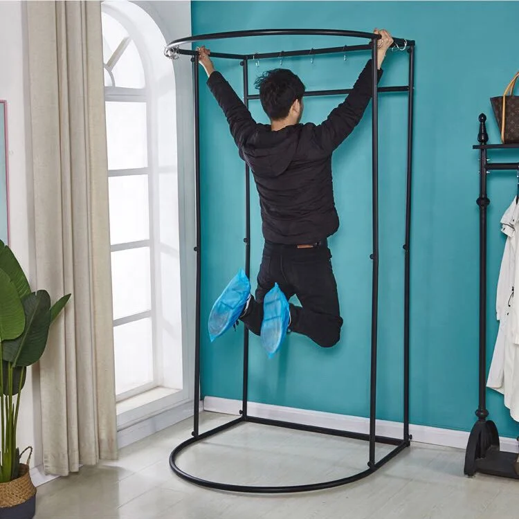 LXHONG Tringle en Métal De Magasin De Vêtements - Cabine D'essayage Vestiaire Avec Rideau De Voie - Étagère À Anneaux en Forme De U (Couleur : Gold, Taille : 100x100cm