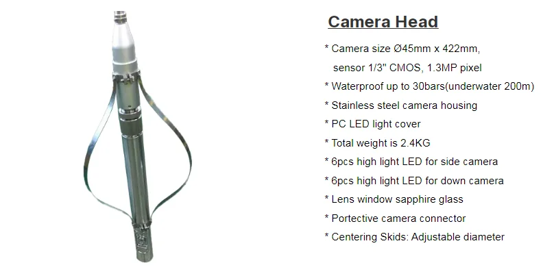 V8-BCS 2024热卖360度旋转双摄像机深井摄像机钻孔检查摄像机带计数器