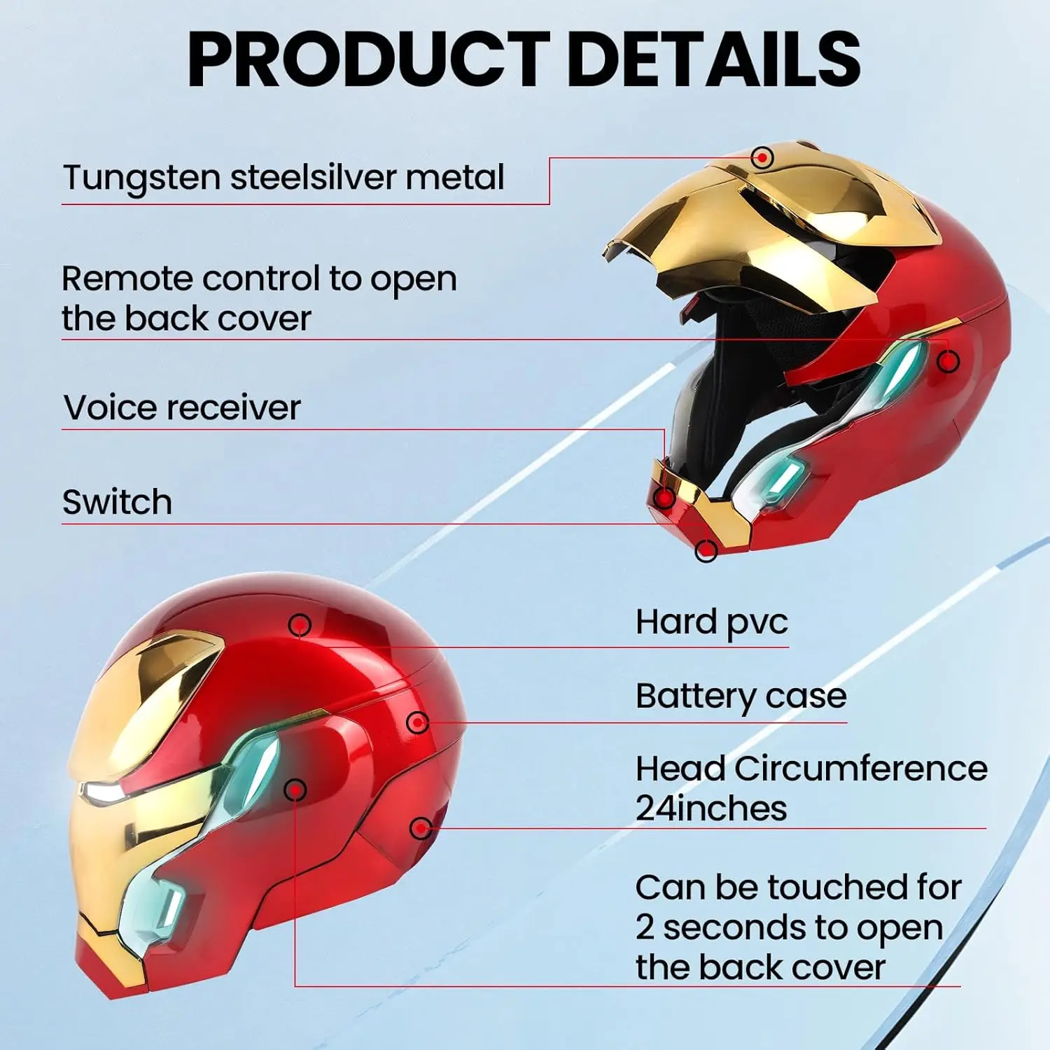 iron man helmet commands Autoking Rose Gold Edition Mk5 ironman | Voice Control edge marvel of technology Iron-Man MK50 Electronic Cosplay Helmet,