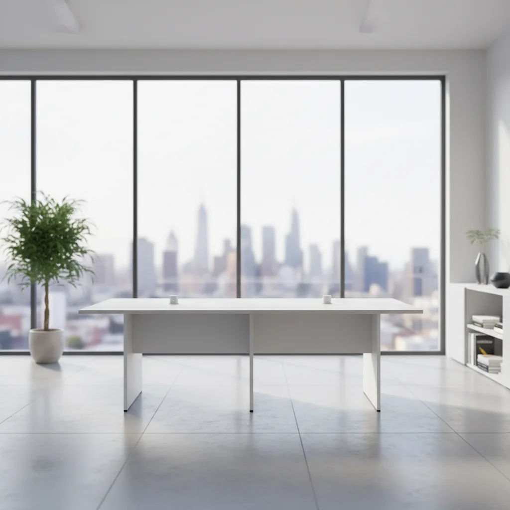 Modern Automatic Convertible Extendable Durable Medium Oval Conference Table ABS Connection System Meeting Room Office Desk 2