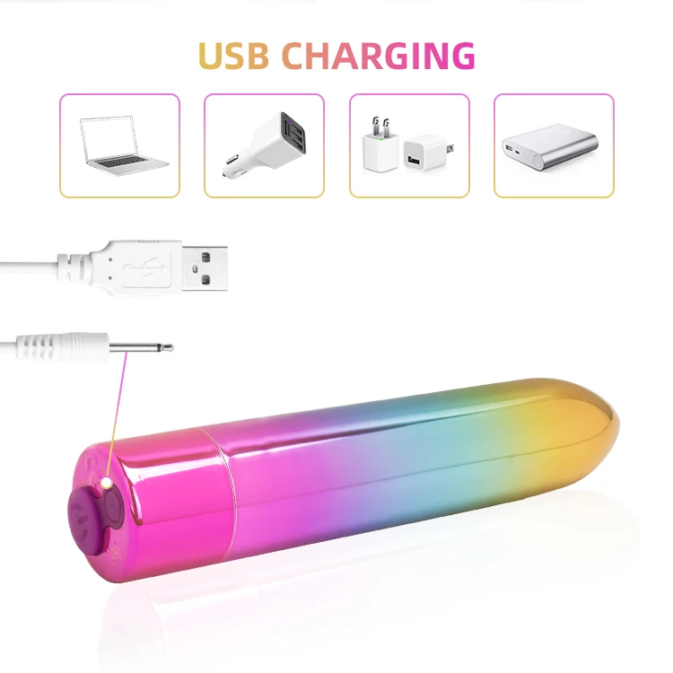 Bestmoon Rechargeable rainbow Bullet Vibrator Female love Egg Portable Sexy Toy Mini Bullet Vibrator Sex Toy for Women