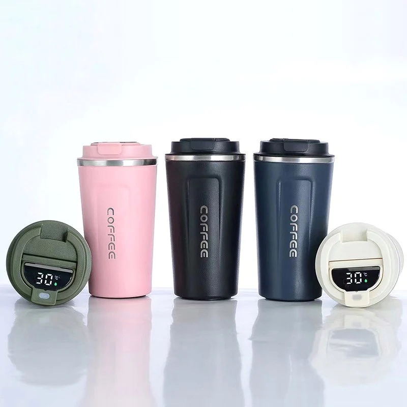 LED 350ml 500ml Smart Temperature Display Digital Vacuum Stainless Steel Insulated Thermal Travel Smart Coffee Mug Water Bottle