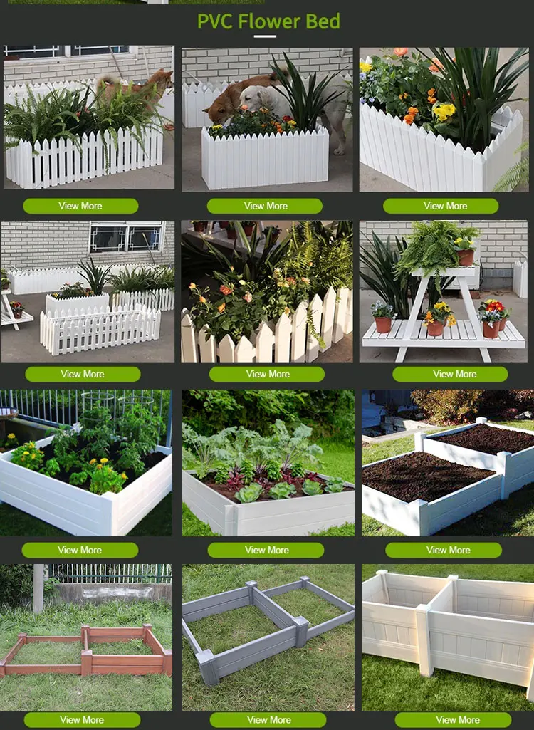 Outdoor Above Ground Screwless White Vinyl Pvc Plastic Raised Garden ...