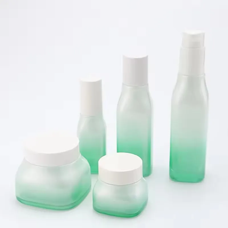 Luxury glass container50g50ml100ml120ml packaging Irregular cosmetic skincare packaging with pump&spray details