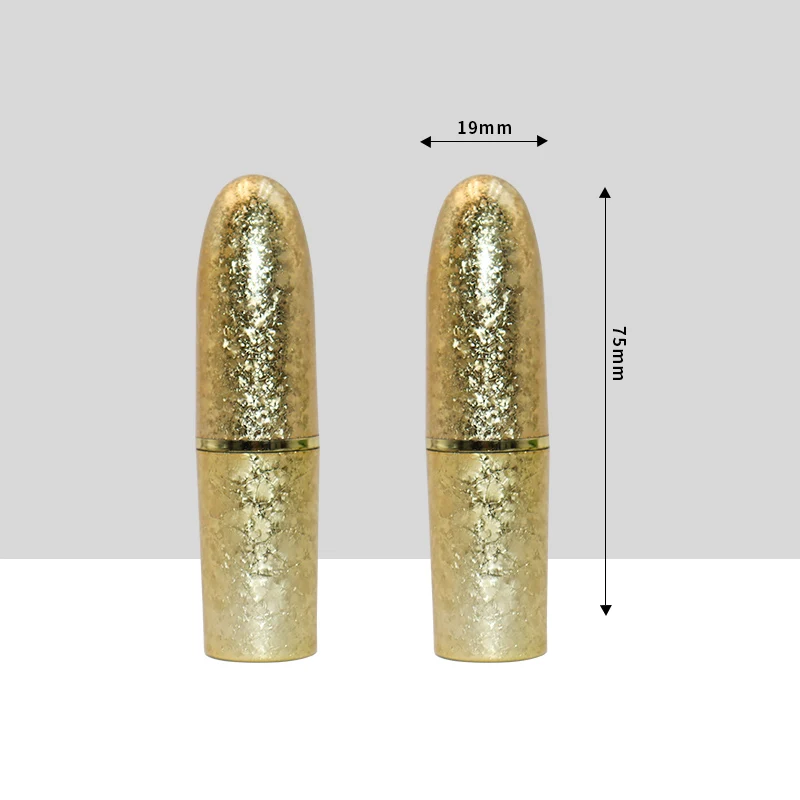 Wholesale Custom Bullet Gold Cosmetic Packaging Lipstick Tube Plastic Golden Lip Gloss Bottle Luxury All Gold Lip Balm Container Master Design
