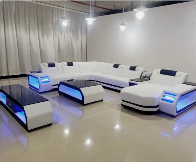 Cbmmart Modern Living Room Leather Sofas Set Furniture Multifunction