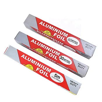 0.013mm Thick 20m Long BBQ Aluminum Foil Roll Soft Flexible 300mm Paper For Household Food Packaging Printed Aluminum Foil Roll