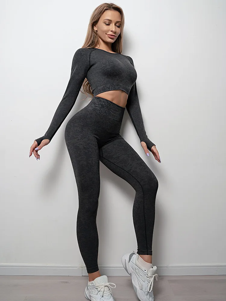Clothes Like Gymsharkwomen's Yoga Set - Nylon Gym Clothes With Long Sleeve  Top & High Waist Leggings