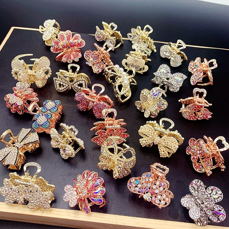 PUSHI 3-4 см Сплав коготь высокого класса стразы заколка для волос металлическая со стразами падение аксессуары смешанные оптом