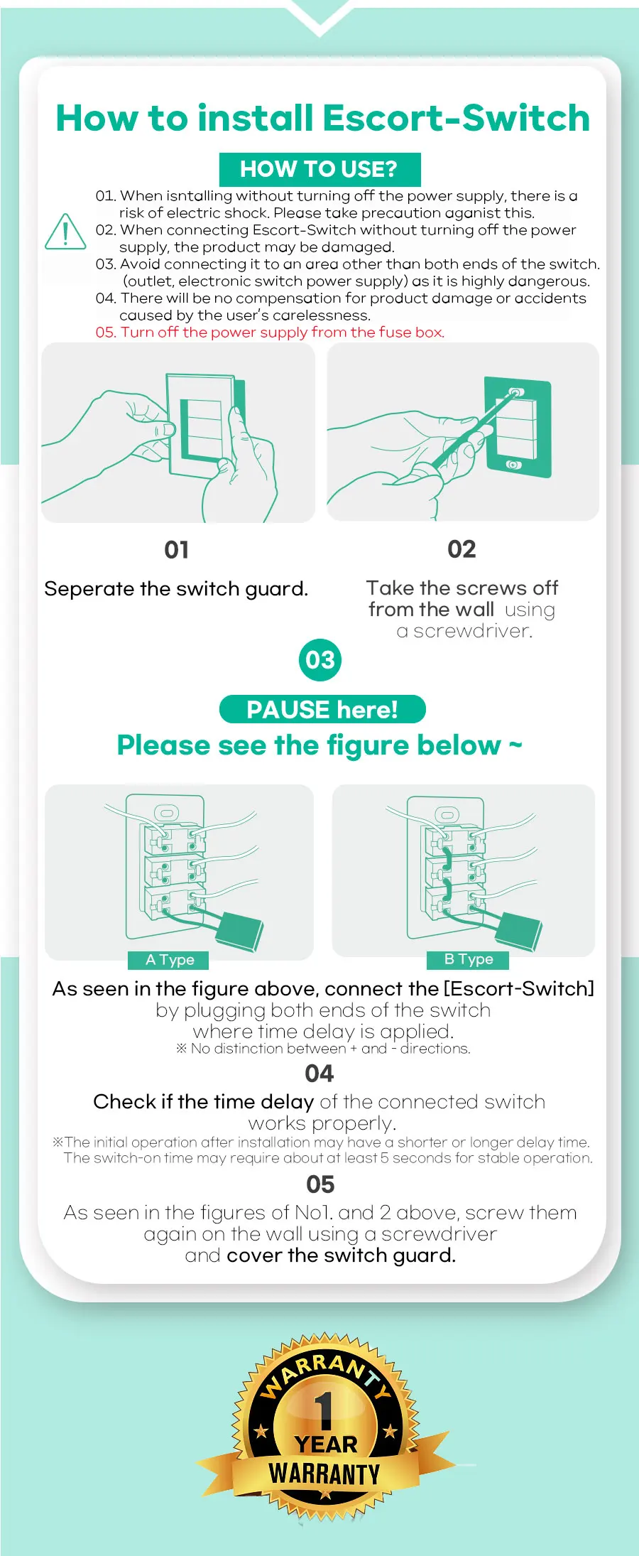 For Countdown Timer Switch Fixed Delay About 5 Minutes (25/+50) After