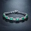 18k white gold 4.66ct emerald bracelet