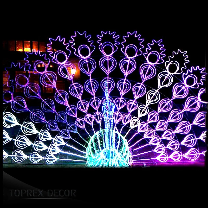 Multi Dual Color Led Christmas Light Diwali Rope Lights Decoration Led Peacock Light