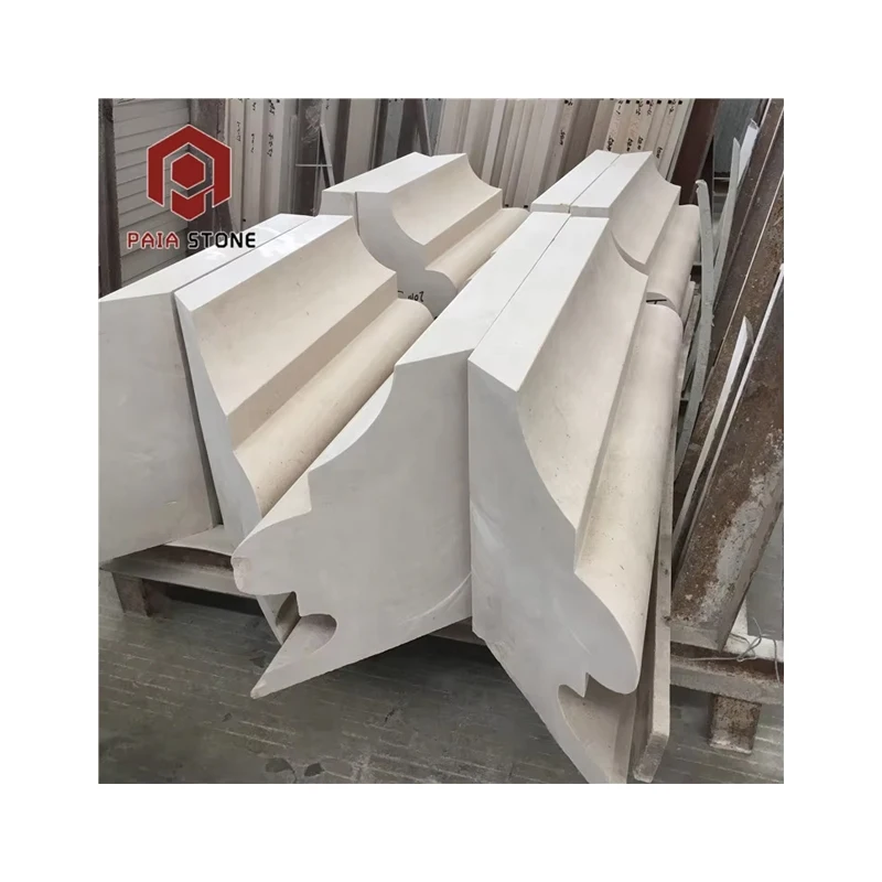 Portugal Moca Cream Beige Skirting Moulding Limestone Baseboard Honed Modern for Home Decoration