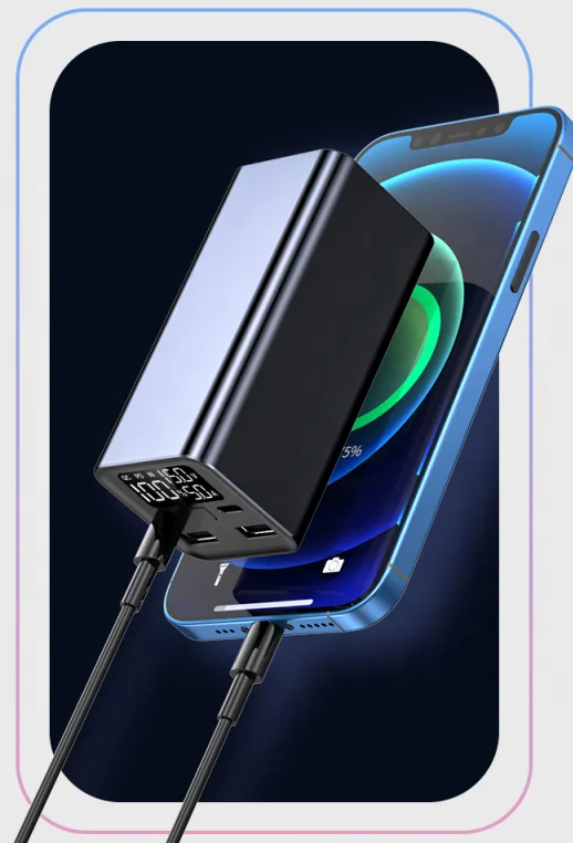 Portable PD 65w Laptop Power Bank with Super Fast Charging High Capacity 20000mah  Double USB Output Interface