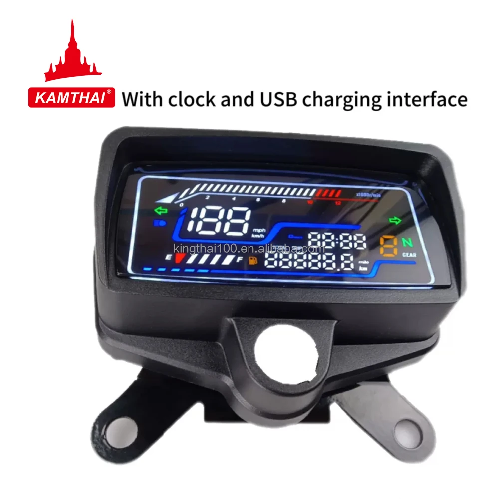 KAMTHAI Motorcycle Speedometer CG125 Digital Speedometer for Honda Mechanical Speedometer CG125 WH125 SDH125  Motorcycle USB