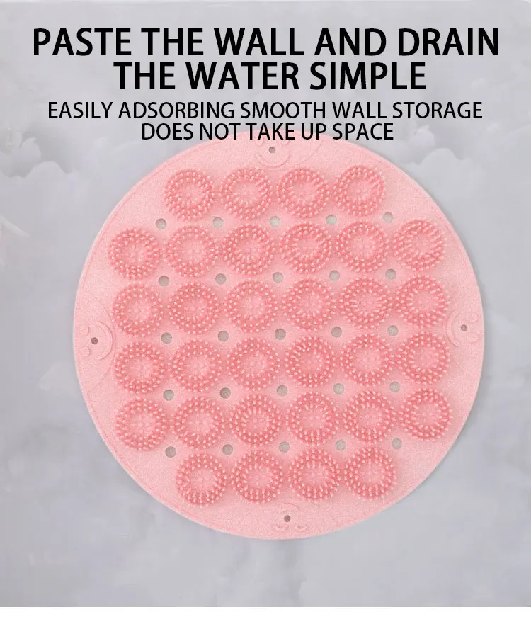 Non-slip Round Bathroom Mat Safety Shower Bath Mat Plastic Massage Pad Bathroom Carpet Floor Drainage Suction cup Bath Mat manufacture