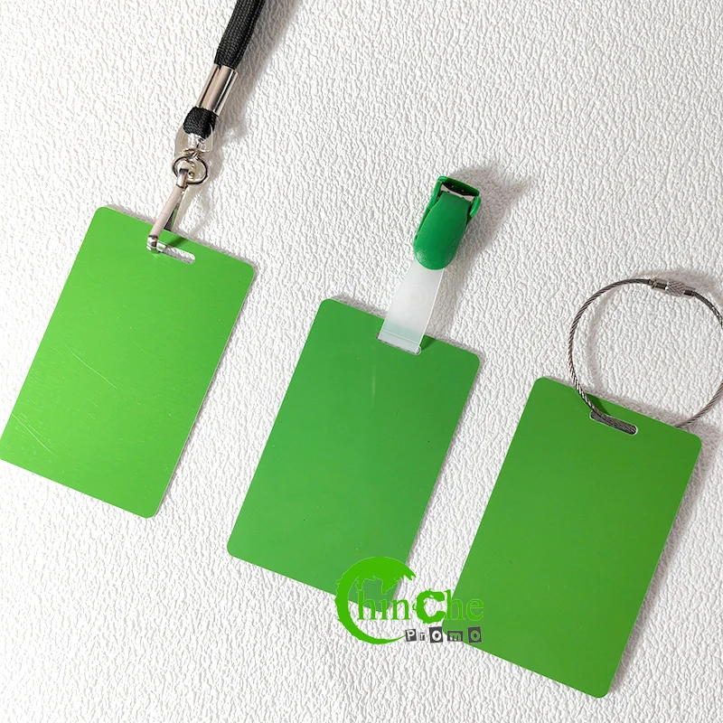 No Minimum Any Size Could Be Cut Glossy PVC Hard  Blank Plastic Card with clear Loops and Clip