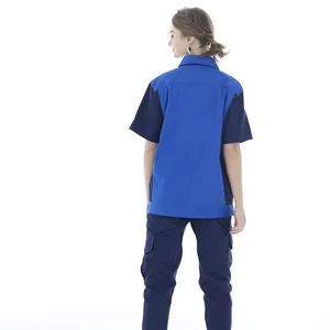 Wholesale Custom Logo Anti-Static Breathable Flame-Retardant Cotton Oeko-Tex Certified Unisex Short-Sleeved Work Uniforms Shirts