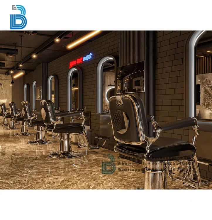 Barber Shop Design Beauty Salon Furniture Barber Shop Equipment Custom Hair  Salon Mirror Station for Beauty Salon Decoration