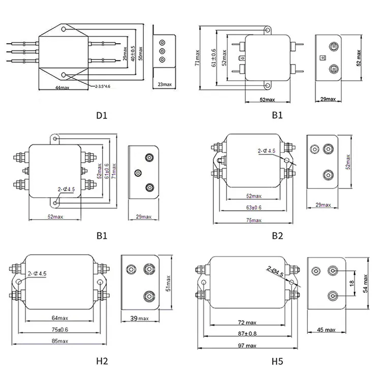 380V 440V 520V Three-Phase Four-Wire Power EMI EMC Filter 10A-200A Double-Stage LV Products supplier