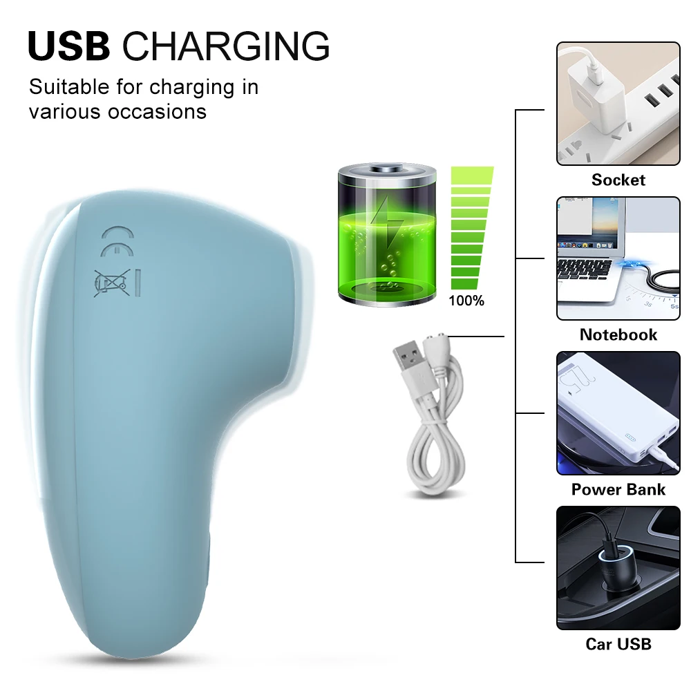 Rechargeable Waterproof Mini Vibrators Frequency Suction Sex Toys for Men Women Ladyboys Shemales