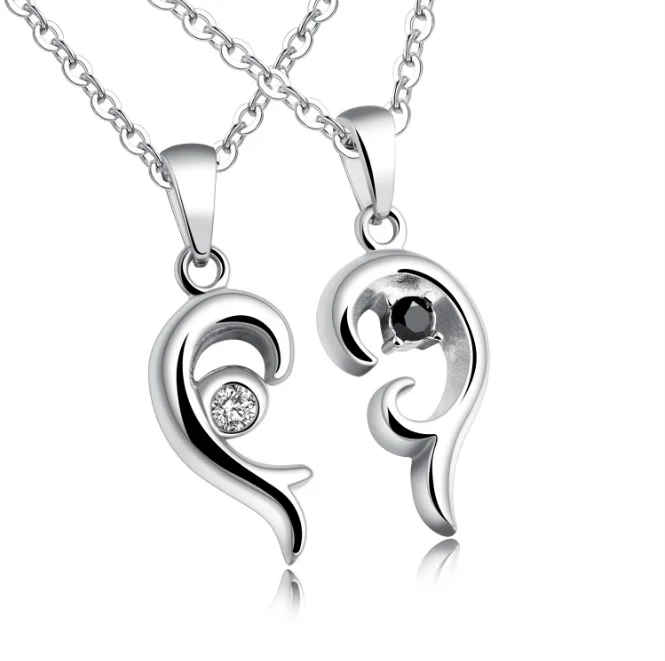 Custom Cheap Silver Color Half Heart 