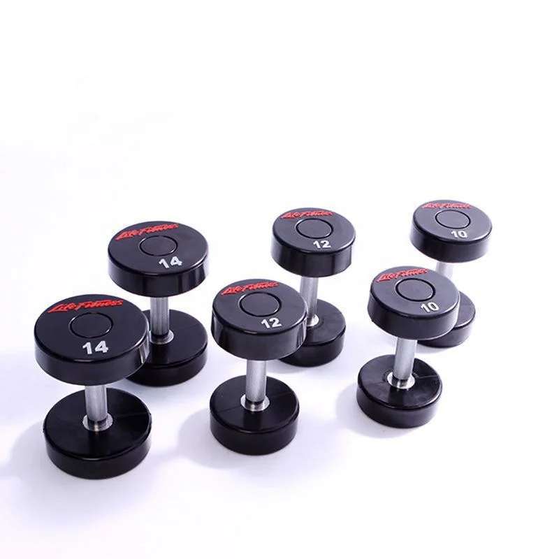Wholesale Ready to Ship PU Coat Cast Iron Dumbbells