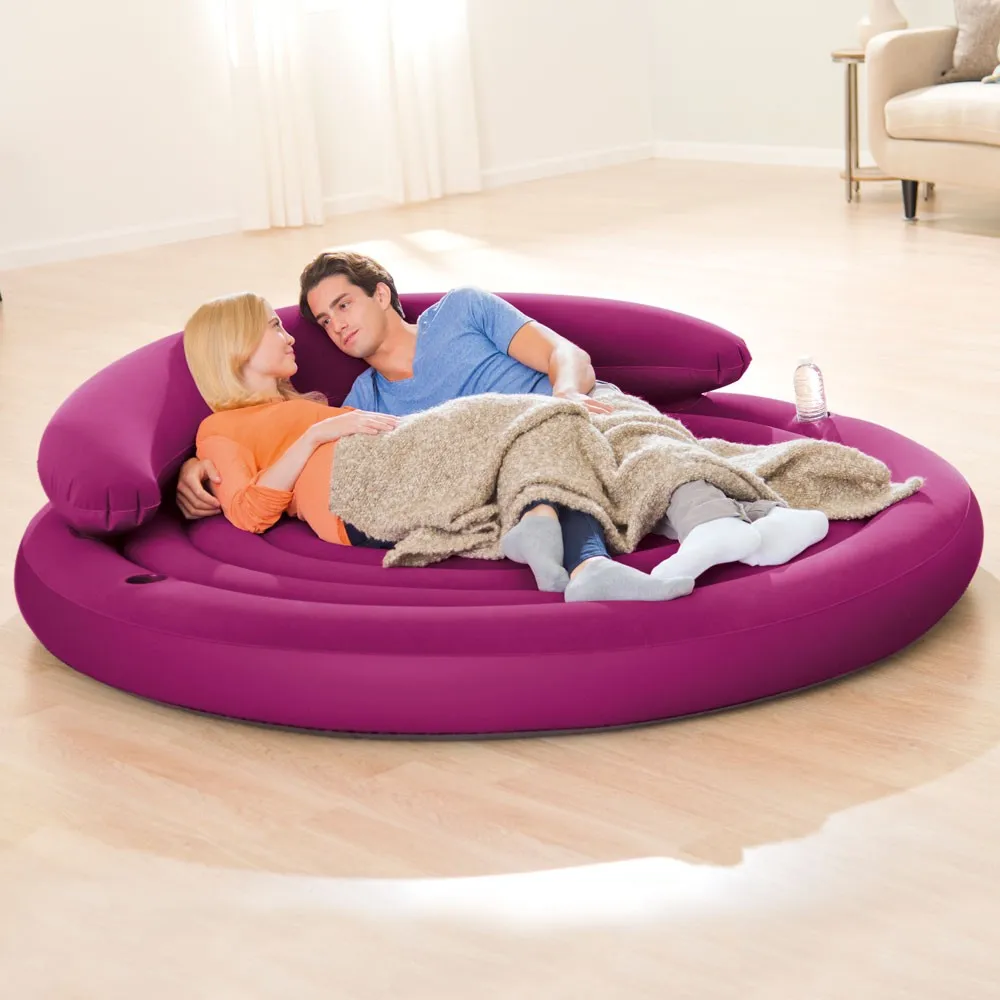 Intex 68661  Round Shape   Living Room Sofa Bed  with Backrest Armrest    Mult-function   Inflatable  Airbed