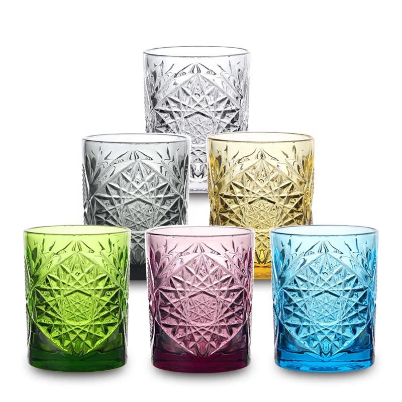 High Quality Custom Design Colored Glass Container Tumblers Cup Drink Ware Sets for Candle