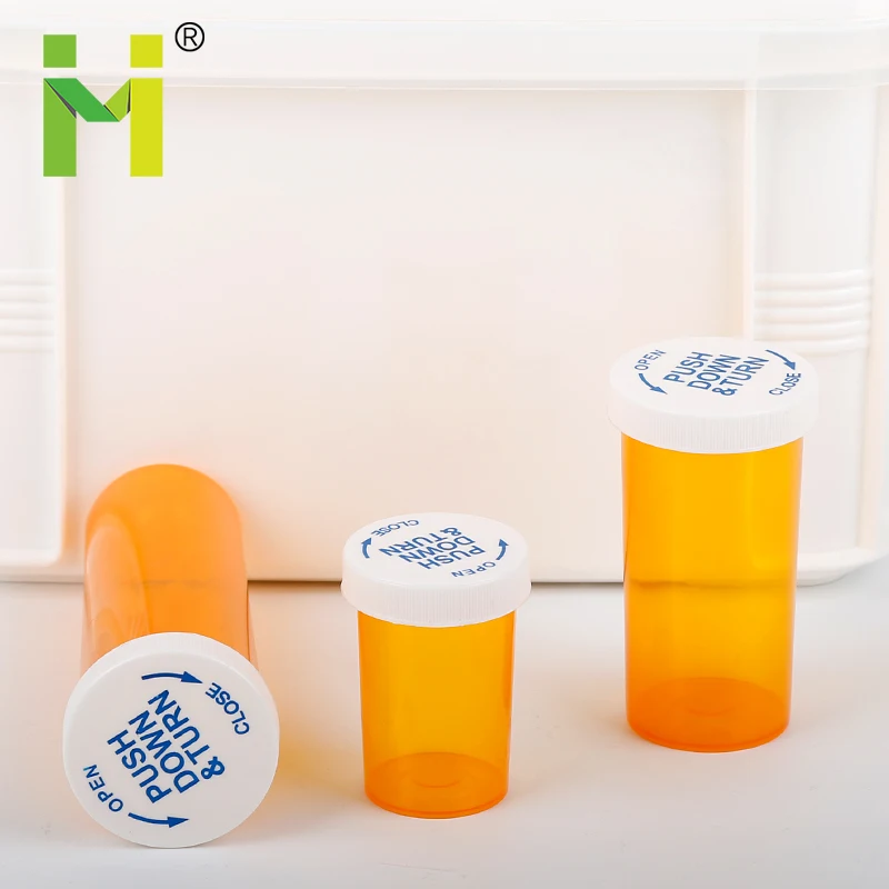 Plastic Medicine Pill Bottles with Push and Turn Caps (30 Dram, 130 Pack)