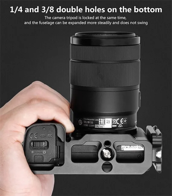 UURig R006 for SONY A6400 Vlog Quick Release L Plate Bracket Holder Hand  Grip with Cold Shoe for Microphone Tripod