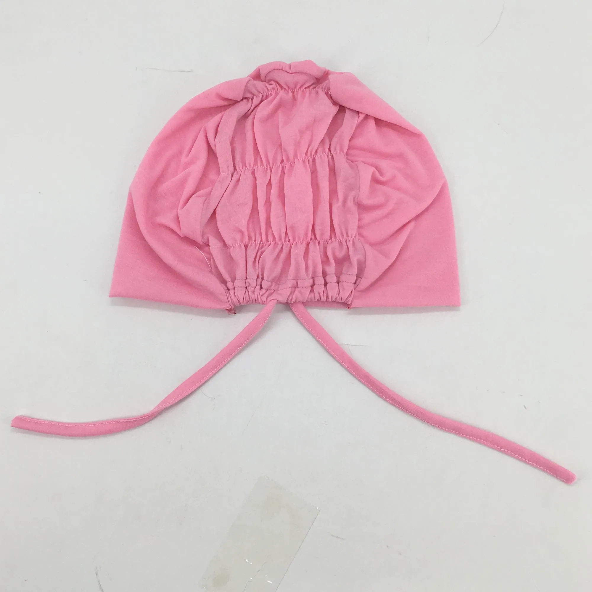 Newest Style Islamic Muslim Ruched Net Panel Elastic Classic Jersey Stretch Tie Back  Underscarf Hat Cap