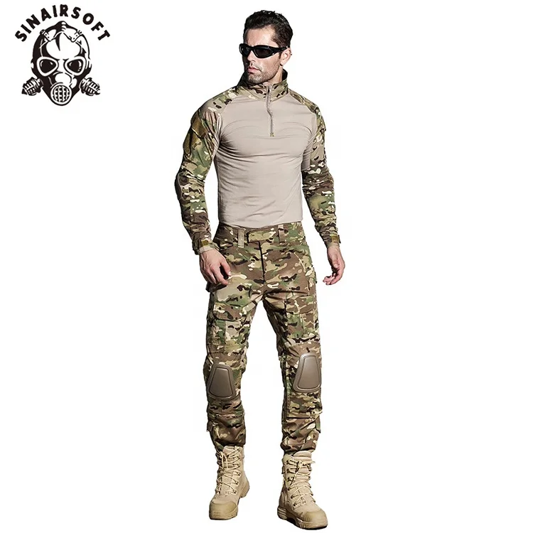 Men Black Frog Clothes Tactic Combat Uniform Outdoor Camouflage Military Suit 